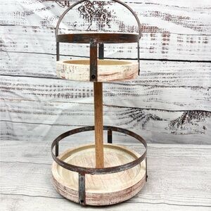 Rustic Two-Tiered Wooden Stand